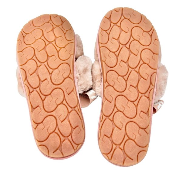 D ta Lo Women's Size 43 Pink Sport Fluffy Slingback Slippers - Picture 5 of 5